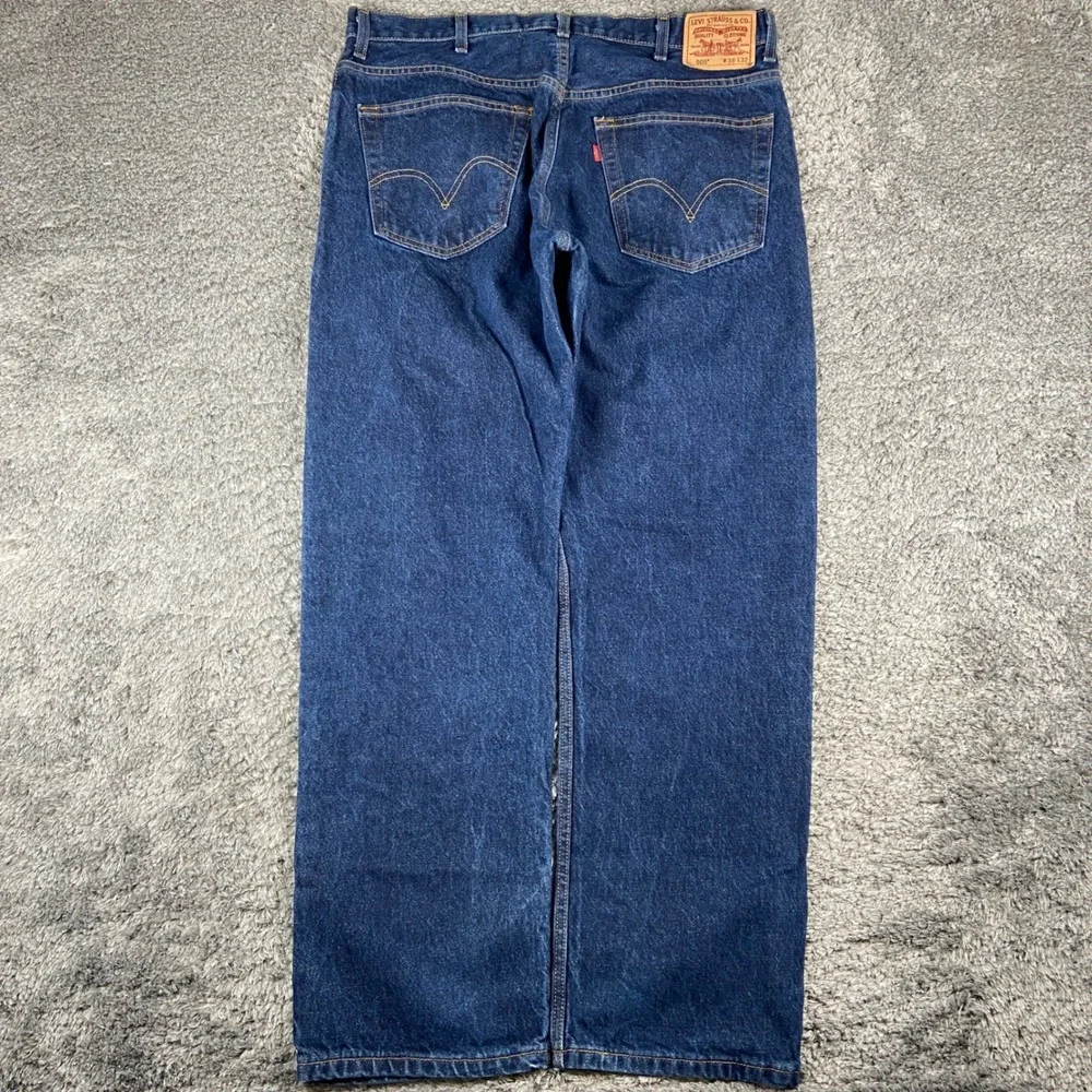Vintage Levis 505 Jeans Men 38x32 Blue Denim Regular Fit Straight Leg Cotton Y2k
